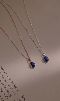 等待黎明。Lazurite | 青金石 | 925純銀鎖骨鍊