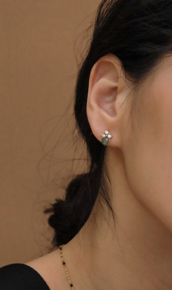 零下。貼耳耳環 (可改夾式耳環)