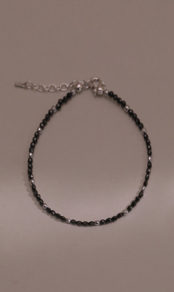 靈韻之心。Black Agate | 黑瑪瑙 | 925純銀手鍊