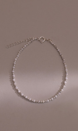 日光流轉。Howlite | 白紋石 | 925純銀手鍊