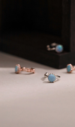 霧消散。Opal | 蛋白石 | 925純銀耳環