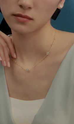 舊模樣。Labradorite | 拉長石 | 造型鎖骨鍊