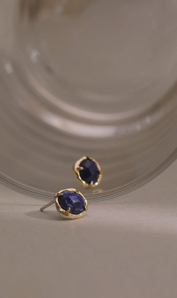 深深回音。Lazurite | 青金石 | 貼耳耳環 (可改夾式耳環)