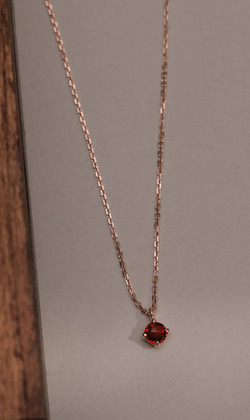 陶醉。Ruby | 紅寶石 | 925純銀鍍18K金鎖骨鍊