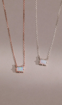 心中寄託。Opal | 蛋白石 | 925純銀鎖骨鍊