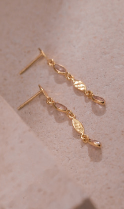 Essence 質粹 | 純銀鍍14K金耳環 | 岔路口。太陽石