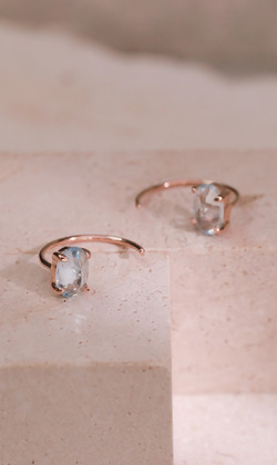 Essence 質粹 | 純銀鍍18K金耳環 | 擁抱藍天 。托帕石