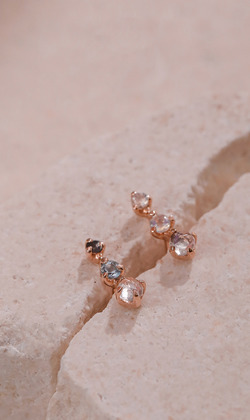 Essence 質粹 | 純銀鍍18K金耳環 | 入戲。月光石