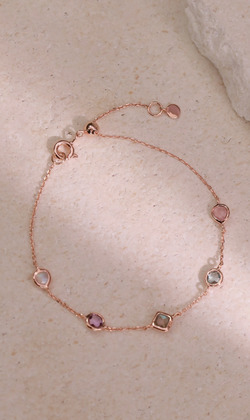 Essence 質粹 | 銀河系 。天然石925純銀鍍18K金手鍊