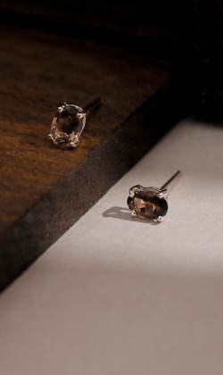 晨韻。Smoky Quartz | 茶晶 | 925純銀耳環(可改夾式耳環)