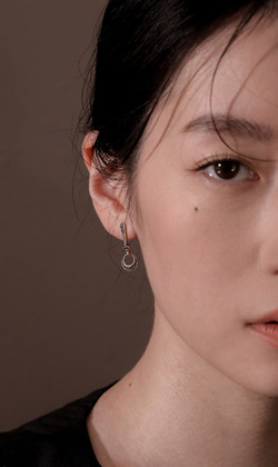 曙影。白鐵礦925純銀耳環