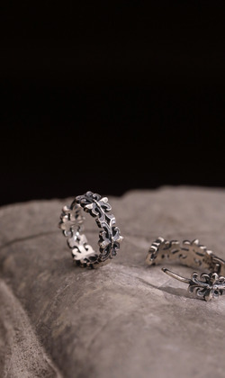 朧月浮光。925純銀耳環