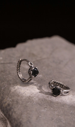 (預購)朧夜夢。Zircon | 鋯石 | 925純銀耳環