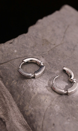 皎夜環。925純銀耳環