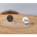 免費刻字【六角形耳環-單只】純銀耳環 / 幾何耳針 / 男女適用 / Sterling Silver Earring / Hexagon / Geometric_2 免費刻字【六角形耳環-單只】純銀耳環 / 幾何耳針 / 男女適用 / Sterling Silver Earring / Hexagon / Geometric_2