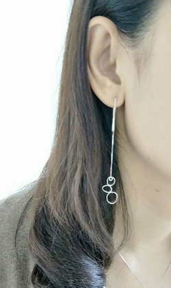 免費改夾式【鏤空幾何可調式長耳環-圓】純銀耳環/垂墜耳環/Silver Earrings/Length adjustable 免費改夾式【鏤空幾何可調式長耳環-圓】純銀耳環/垂墜耳環/Silver Earrings/Length adjustable