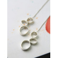 免費改夾式【鏤空幾何可調式長耳環-圓】純銀耳環/垂墜耳環/Silver Earrings/Length adjustable_1 免費改夾式【鏤空幾何可調式長耳環-圓】純銀耳環/垂墜耳環/Silver Earrings/Length adjustable_1