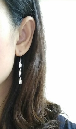 免費改夾式【搖擺扭轉長耳環】素面耳環/純銀耳環/Sterling Silver Earrings/Swing Earrings 免費改夾式【搖擺扭轉長耳環】素面耳環/純銀耳環/Sterling Silver Earrings/Swing Earrings
