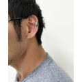 【經典格紋鍛敲耳飾-單只】純銀耳環 / 無耳洞耳骨夾 / 男女適用 / Sterling Silver Ear Cuff / Earring / Hammered_2 【經典格紋鍛敲耳飾-單只】純銀耳環 / 無耳洞耳骨夾 / 男女適用 / Sterling Silver Ear Cuff / Earring / Hammered_2