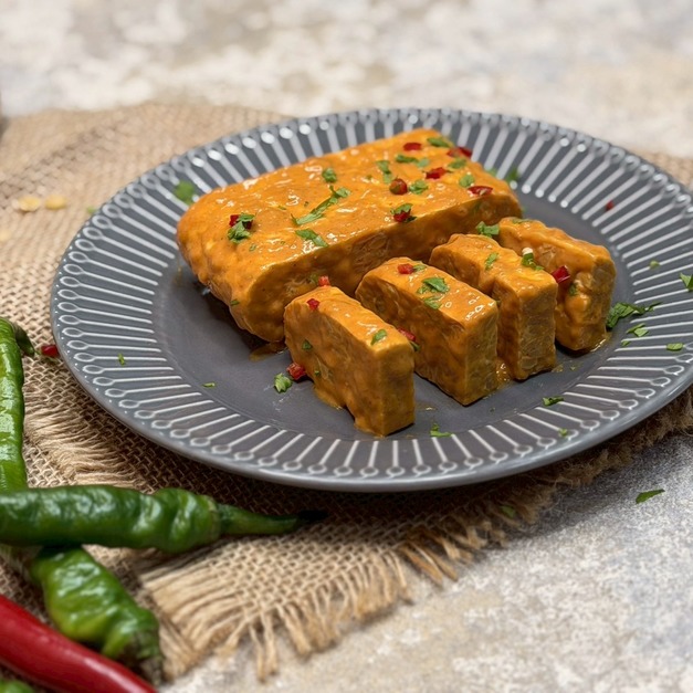 【 輕烹調系列 】泰式紅咖哩黃豆天貝( 非基改黃豆 ) 【 輕烹調系列 】泰式紅咖哩黃豆天貝( 非基改黃豆 )