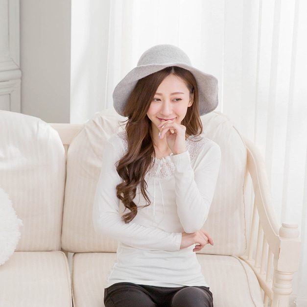 日系蝴蝶結羊毛混紡針織帽(灰) 日系蝴蝶結羊毛混紡針織帽(灰)