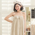 超強吸水韓版蝴蝶結浴裙-附髮帶(4色)_2 超強吸水韓版蝴蝶結浴裙-附髮帶(4色)_2