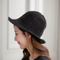時尚西瓜紋羊毛針織漁夫帽(黑)_1 時尚西瓜紋羊毛針織漁夫帽(黑)_1