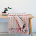 歐盟認證法國面料百分百純亞麻條紋毯(粉紅條紋) 歐盟認證法國面料百分百純亞麻條紋毯(粉紅條紋)