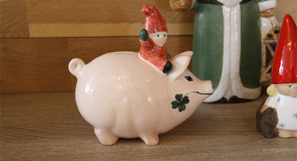Lisa Larson Santa Saving Pig