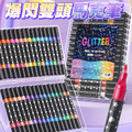 雙頭雙色閃光丙烯馬克筆 爆閃塗鴉筆 軟頭彩筆_1 雙頭雙色閃光丙烯馬克筆 爆閃塗鴉筆 軟頭彩筆_1