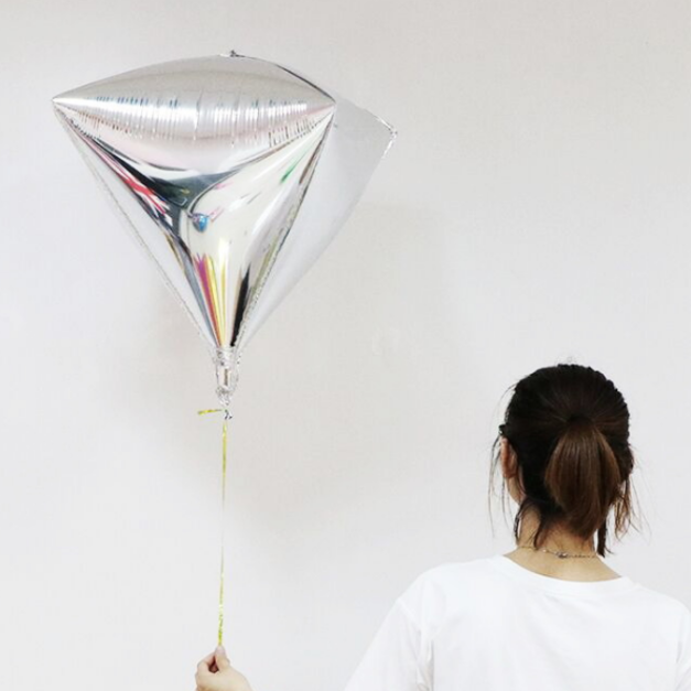 24吋4D立體鑽石造型球-銀色 24吋4D立體鑽石造型球-銀色