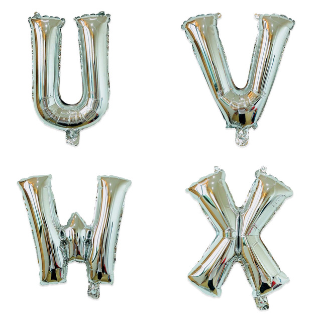 16吋銀色字母球-U.V.W.X