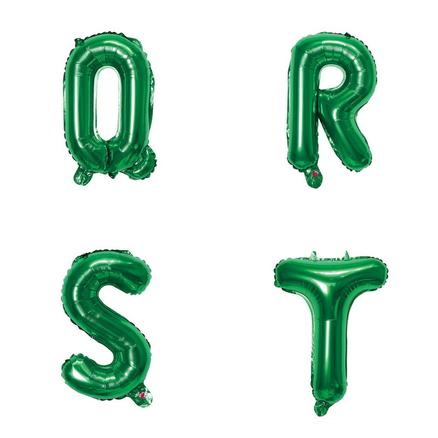 16吋聖誕綠色字母球-Q.R.S.T
