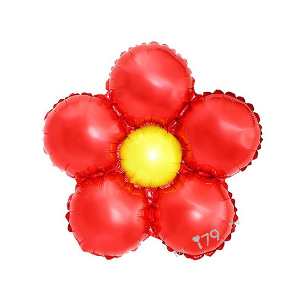 45cm 素面花朵鋁箔氣球-五瓣花 靓紅金心 45cm 素面花朵鋁箔氣球-五瓣花 靓紅金心