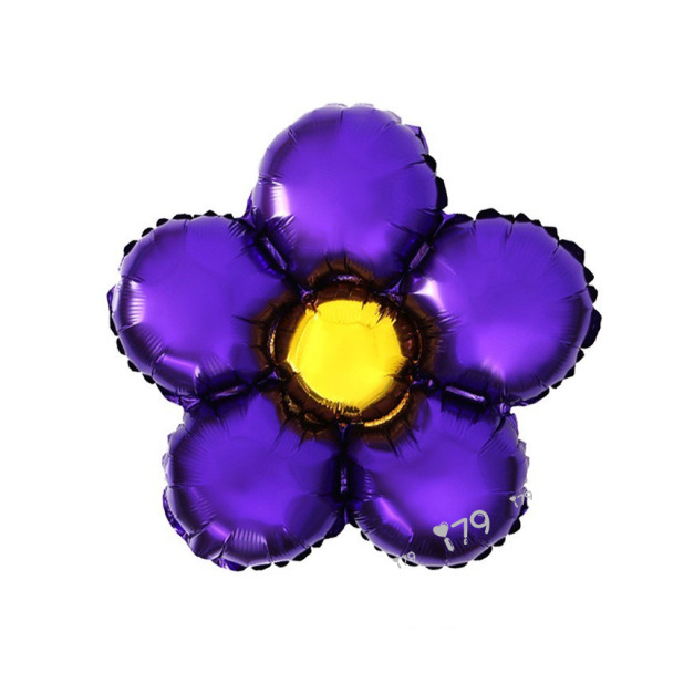 45cm 素面花朵鋁箔氣球-五瓣花 紫辦金心 45cm 素面花朵鋁箔氣球-五瓣花 紫辦金心