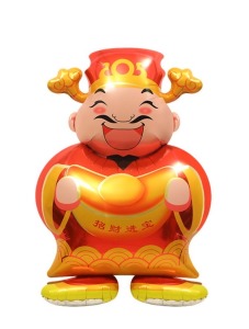 149cm新年站立 立體財神爺手抱元寶 149cm新年站立 立體財神爺手抱元寶