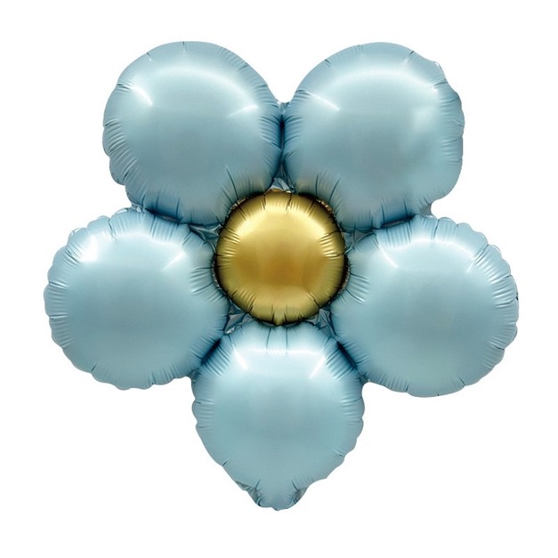 43cm復古絲絨花铝膜氣球-亞藍