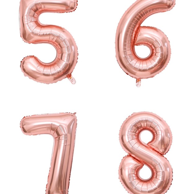 32吋玫瑰金色數字球-5678 32吋玫瑰金色數字球-5678