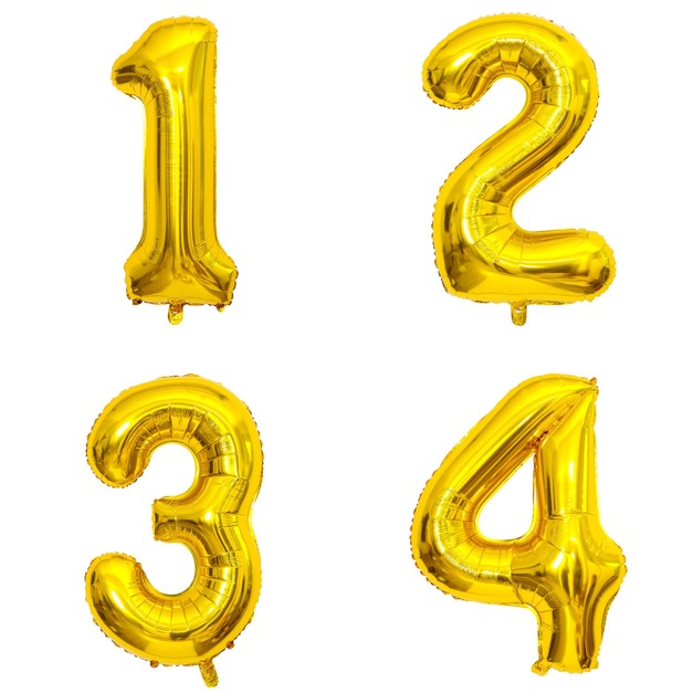 32吋金色數字球-1234 32吋金色數字球-1234