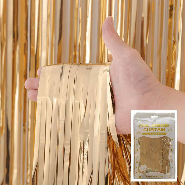 【派對商品】2m鋁箔雨絲流蘇-香檳金色 【派對商品】2m鋁箔雨絲流蘇-香檳金色