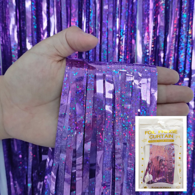 【派對商品】2m鋁箔雨絲流蘇-紫色 【派對商品】2m鋁箔雨絲流蘇-紫色