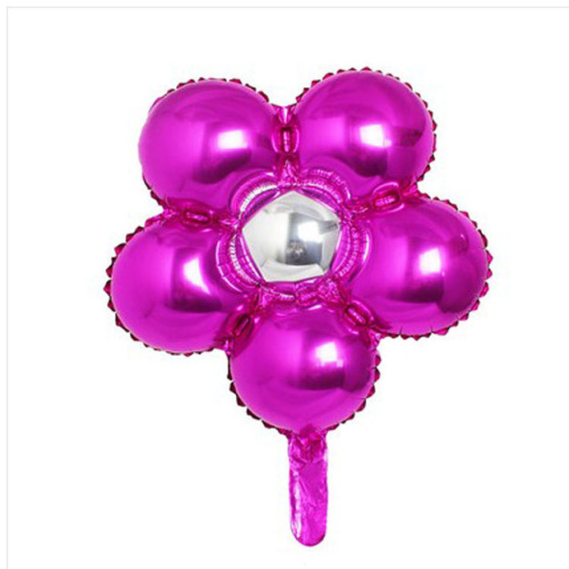 45cm 素面花朵鋁箔氣球-五瓣花 玫紅銀心 45cm 素面花朵鋁箔氣球-五瓣花 玫紅銀心