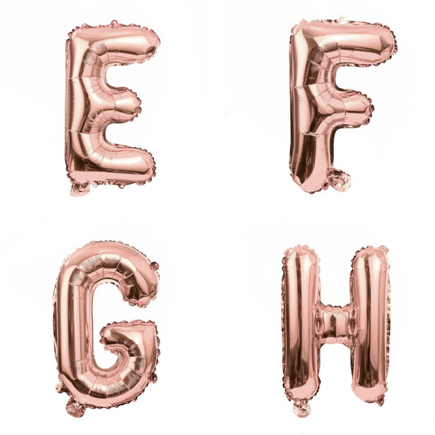 16吋玫瑰金字母球-E.F.G.H