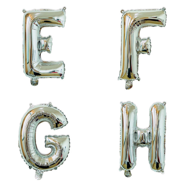 16吋銀色字母球-E.F.G.H
