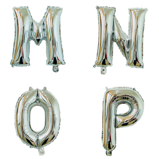 16吋銀色字母球-M.N.O.P