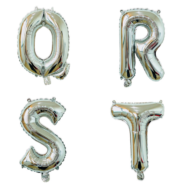 16吋銀色字母球-Q.R.S.T