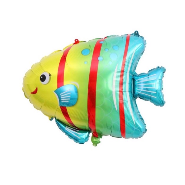 79cm黃藍泡泡魚鋁箔球