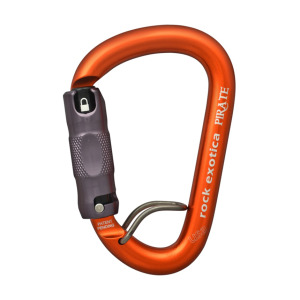 Rock Exotica Pirate Wire Eye Auto-Lock 梨型鋁合金Wire-Eye自動上鎖有鎖鉤環 橘 Rock Exotica Pirate Wire Eye Auto-Lock 梨型鋁合金Wire-Eye自動上鎖有鎖鉤環 橘