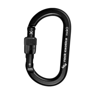 Rock Exotica RockO 手動上鎖O型鋁合金有鎖鉤環 黑 Rock Exotica RockO 手動上鎖O型鋁合金有鎖鉤環 黑