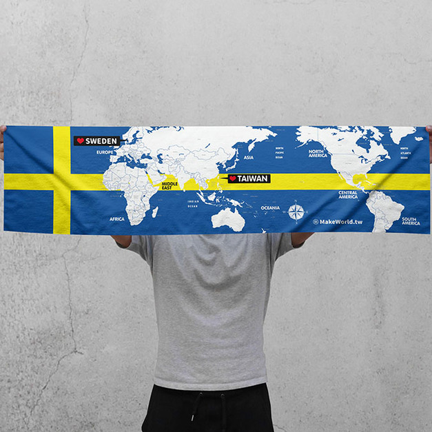 Make World 運動毛巾 (萬國旗-瑞典) Make World 運動毛巾 (萬國旗-瑞典)